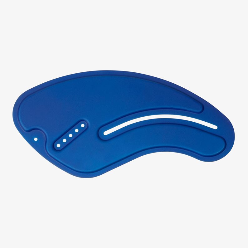 A straight, aluminium sideguard for a wheelchair.