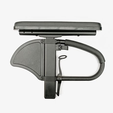 A singple post armrest for a wheelchair.