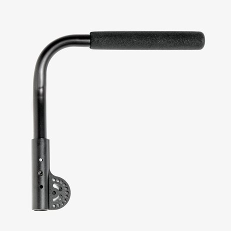 A padded tubular armrest.