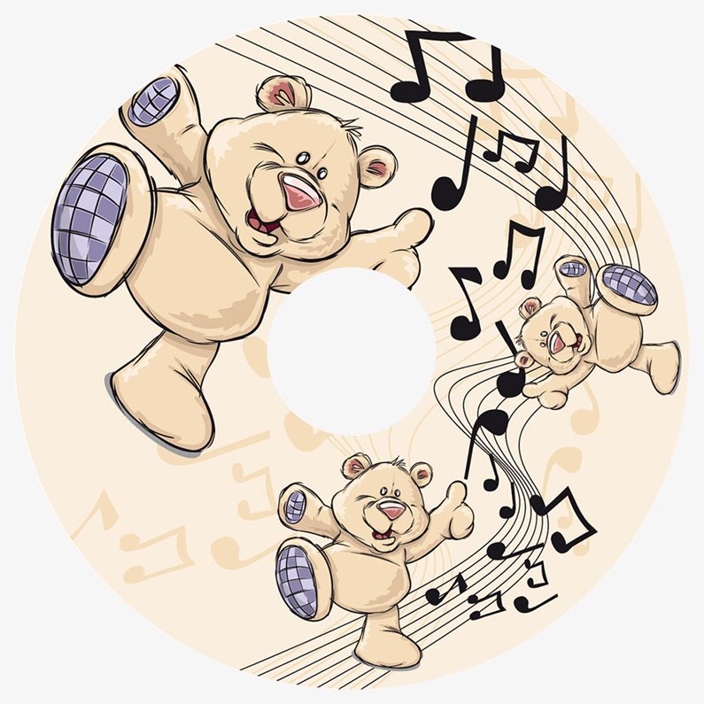 A dancing bear abstract spokeguard pattern.