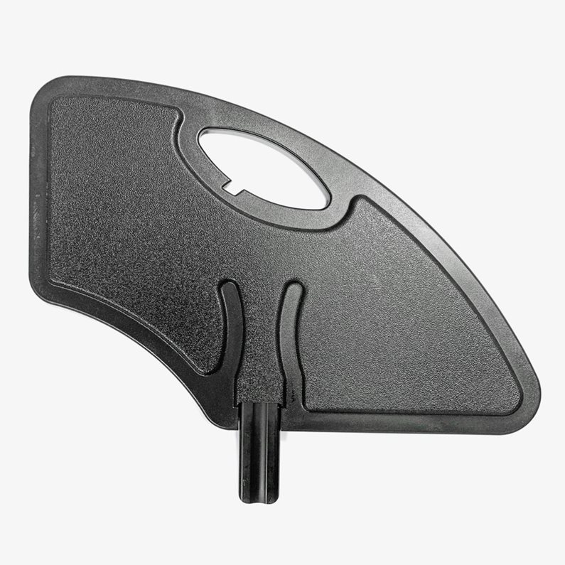 A plastic, detachable sideguard.
